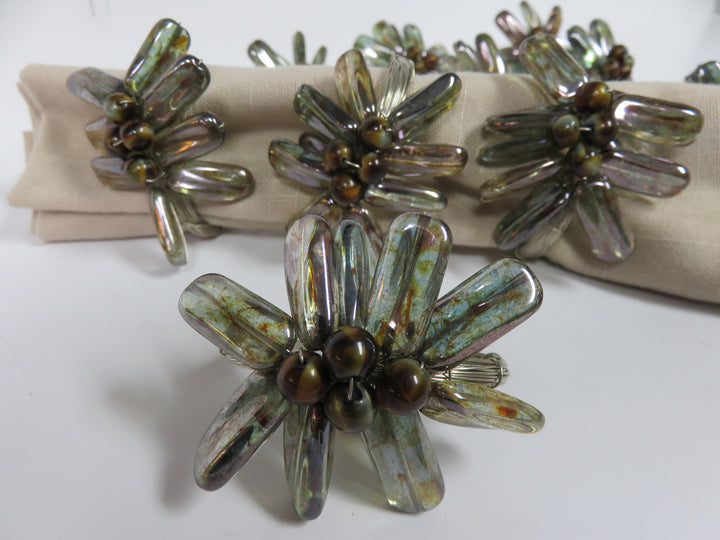 Iridescent Beaded Napkin Rings