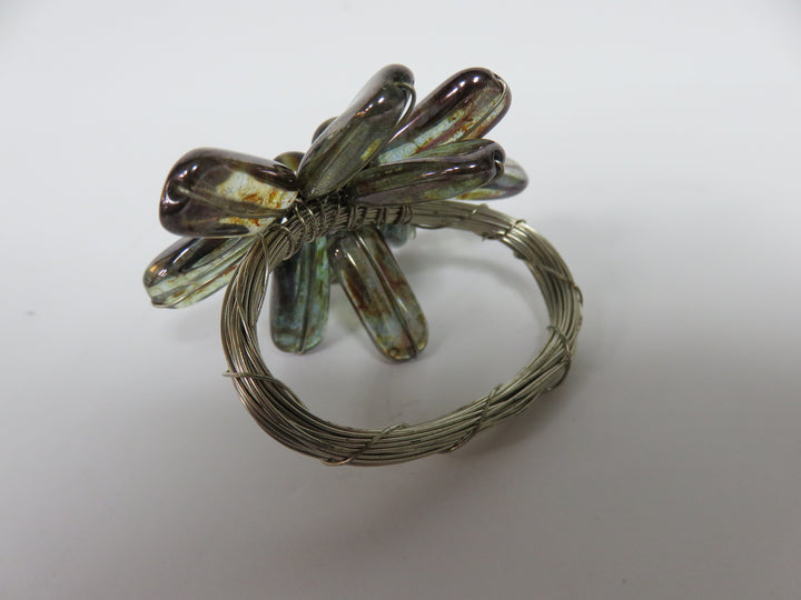 Iridescent Beaded Napkin Rings