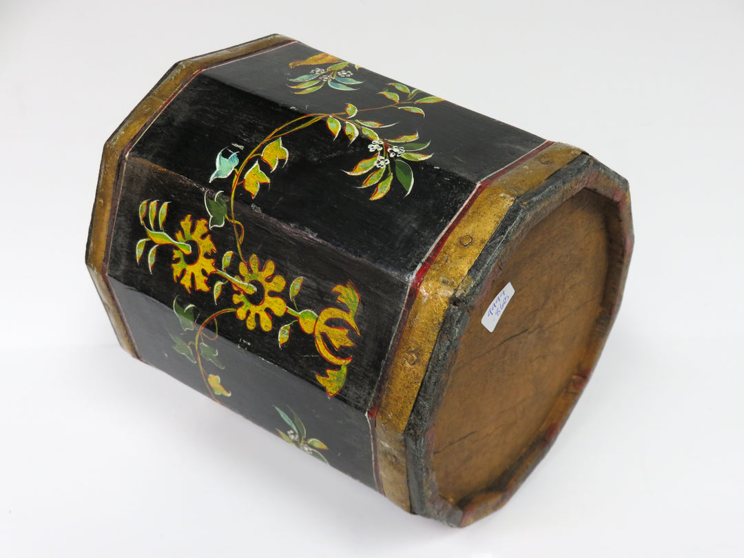 Folk Art Wood Planter/Basket