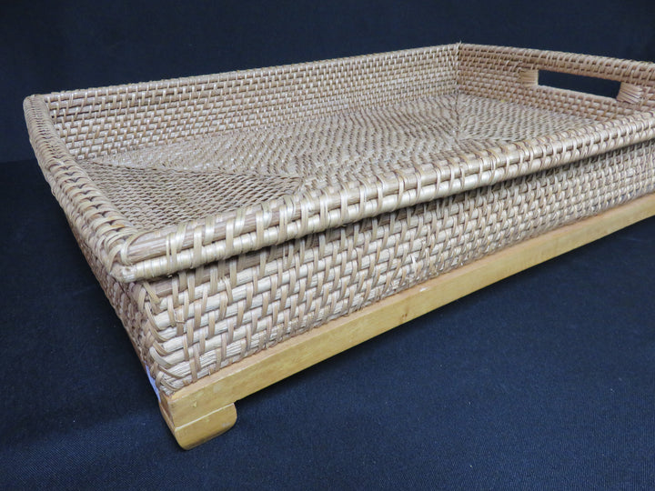 Footed Wood Frame Tray