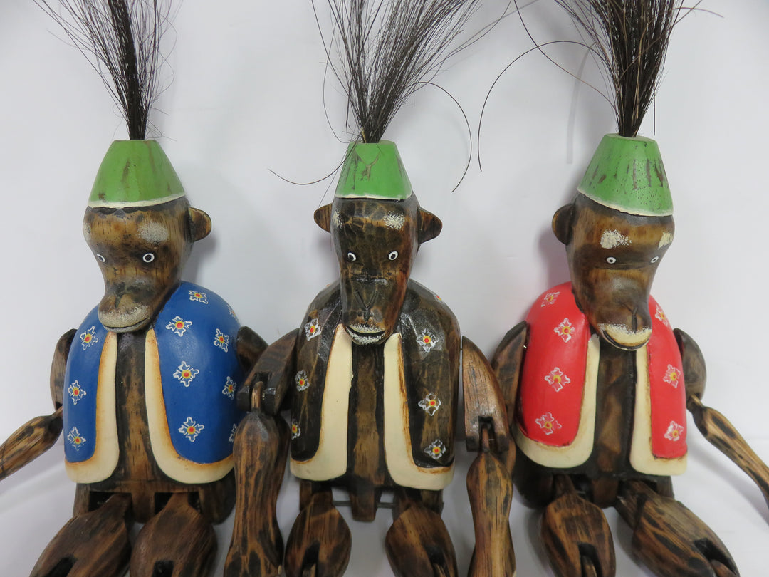 Vintage Trio of Articulated Monkeys