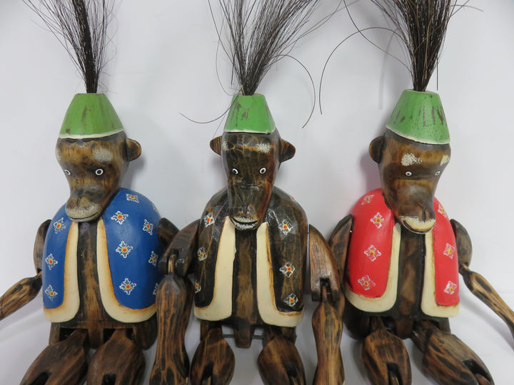 Vintage Trio of Articulated Monkeys