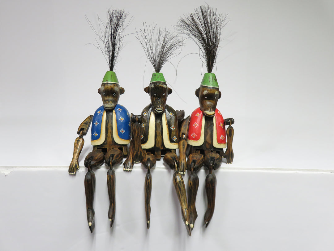 Vintage Trio of Articulated Monkeys