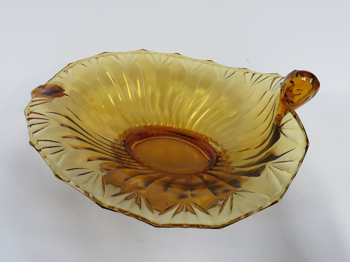 Amber Leaf Shaped Bowl