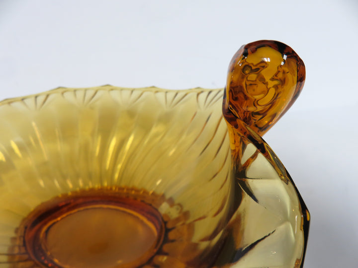 Amber Leaf Shaped Bowl