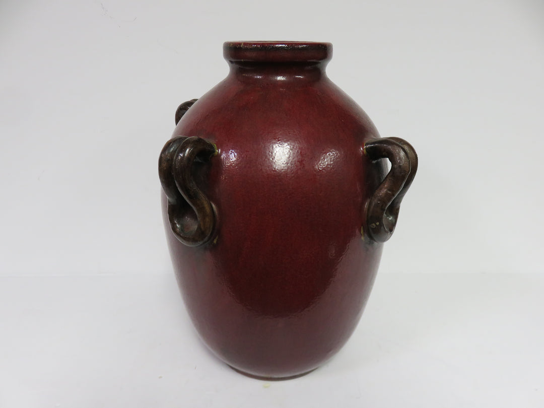 Burgundy Pottery Urn