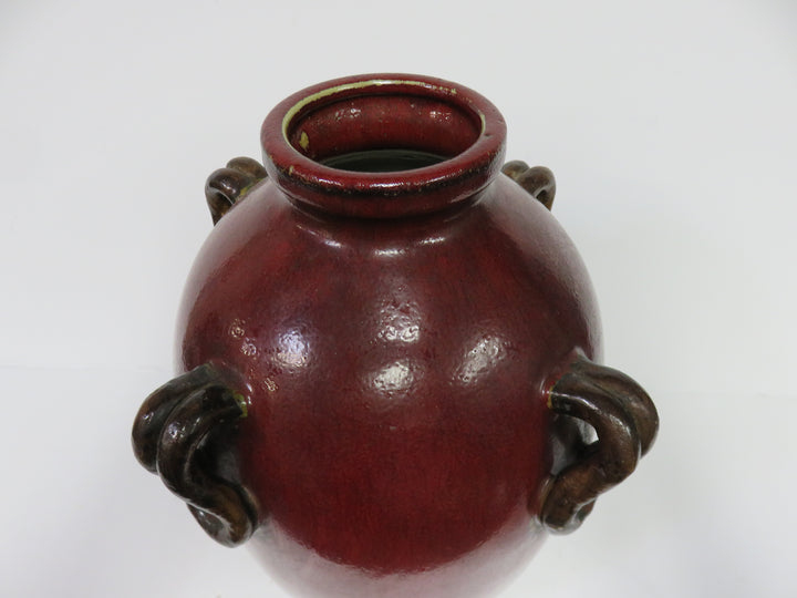Burgundy Pottery Urn
