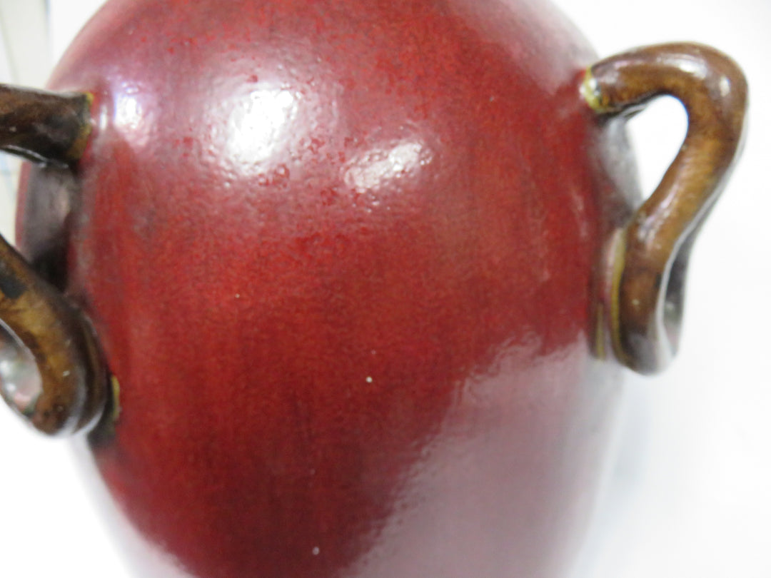 Burgundy Pottery Urn