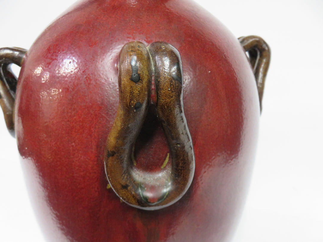 Burgundy Pottery Urn