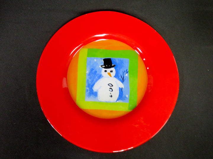 Crate & Barrel Snowman Platter