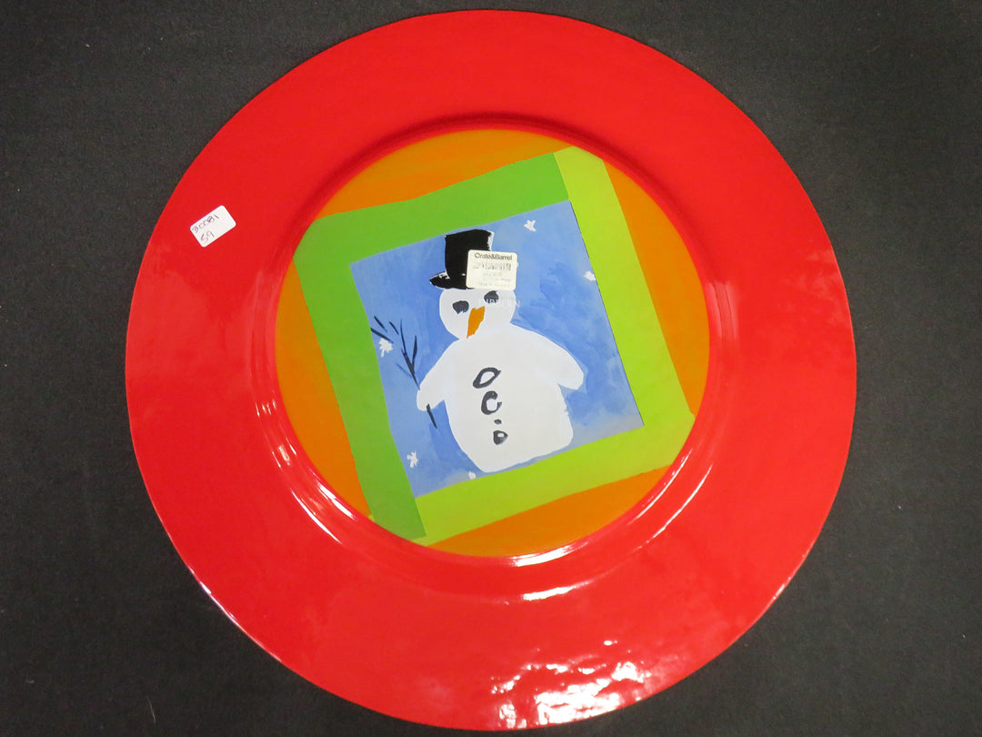 Crate & Barrel Snowman Platter