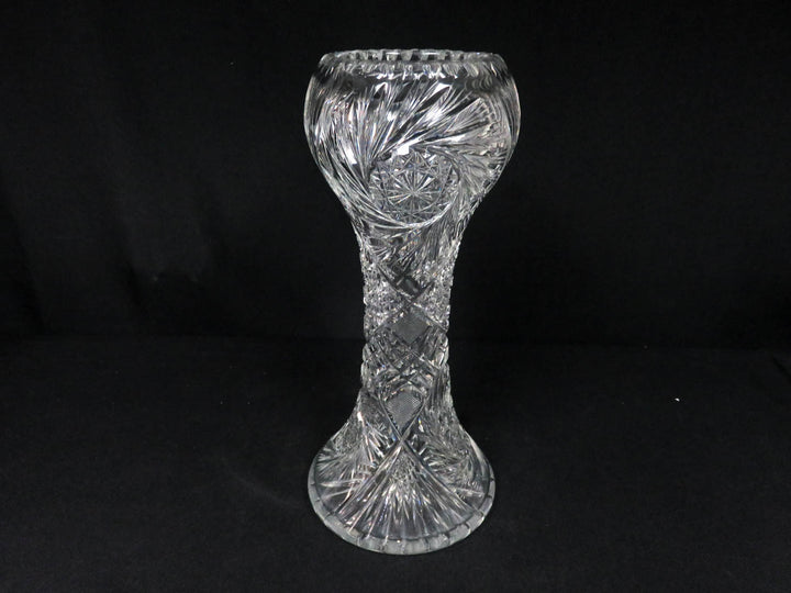 American Brilliant Cut Corset Vase