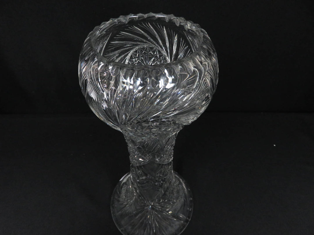 American Brilliant Cut Corset Vase
