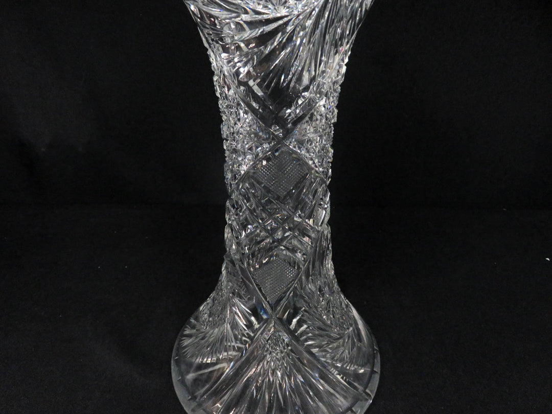 American Brilliant Cut Corset Vase