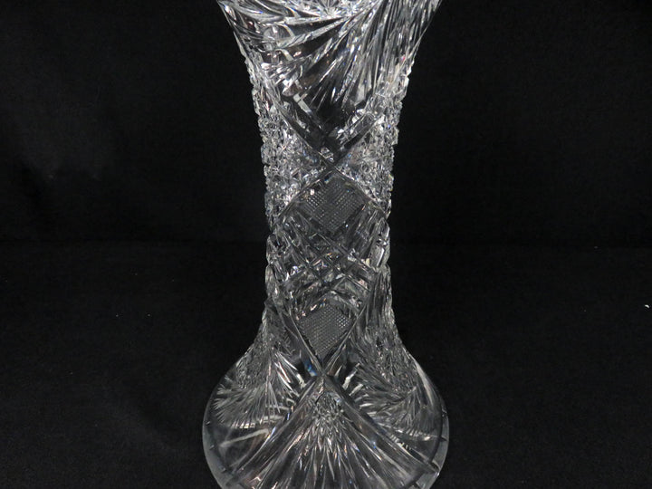 American Brilliant Cut Corset Vase