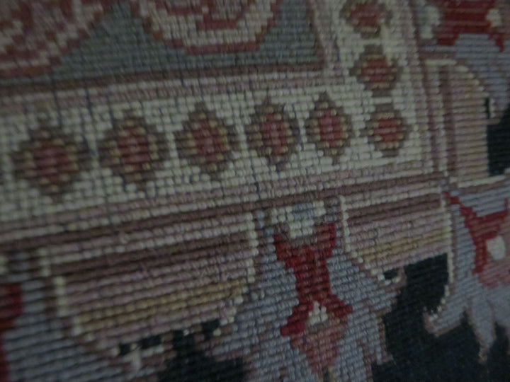 Dark Green Floral Area Rug