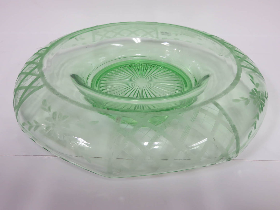 Vintage Uranium Glass Console Bowl