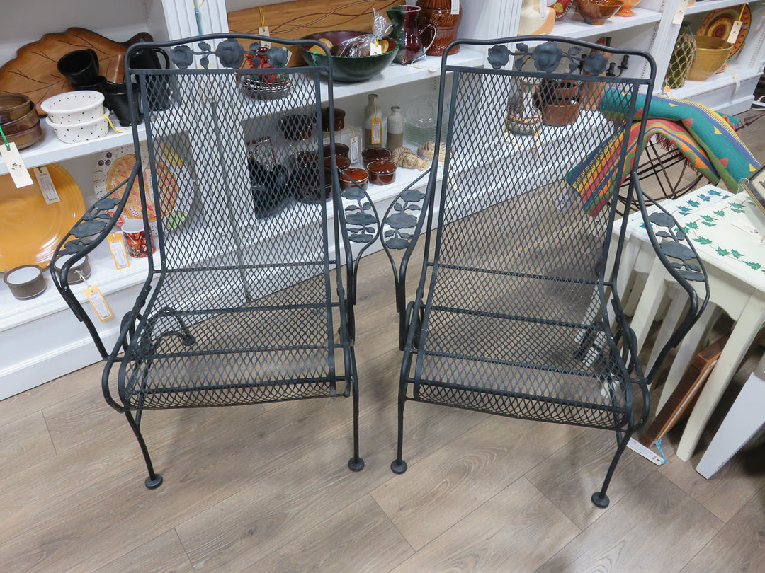 Pair of Wrought Iron Spring Chairs