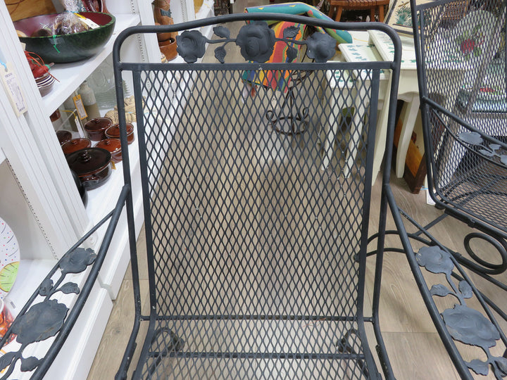 Pair of Wrought Iron Spring Chairs