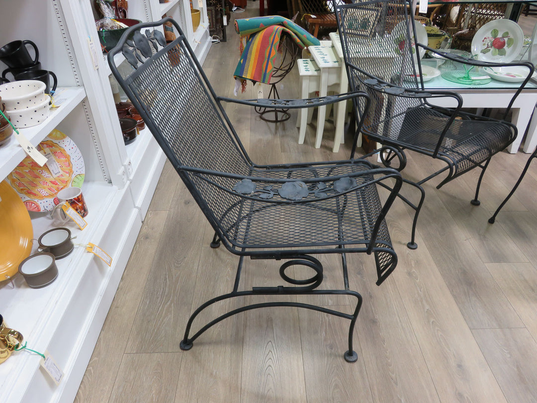 Pair of Wrought Iron Spring Chairs