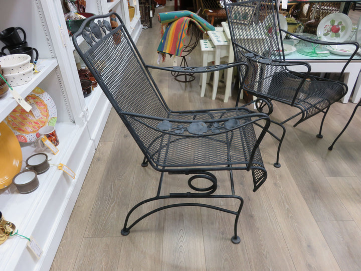 Pair of Wrought Iron Spring Chairs