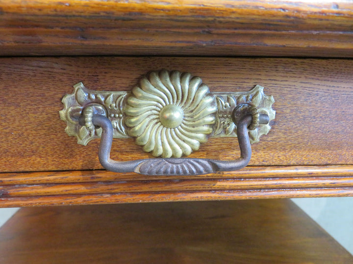Antique American Tiger Oak Library Table