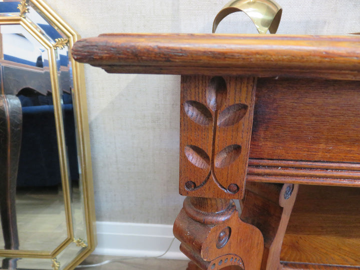 Antique American Tiger Oak Library Table