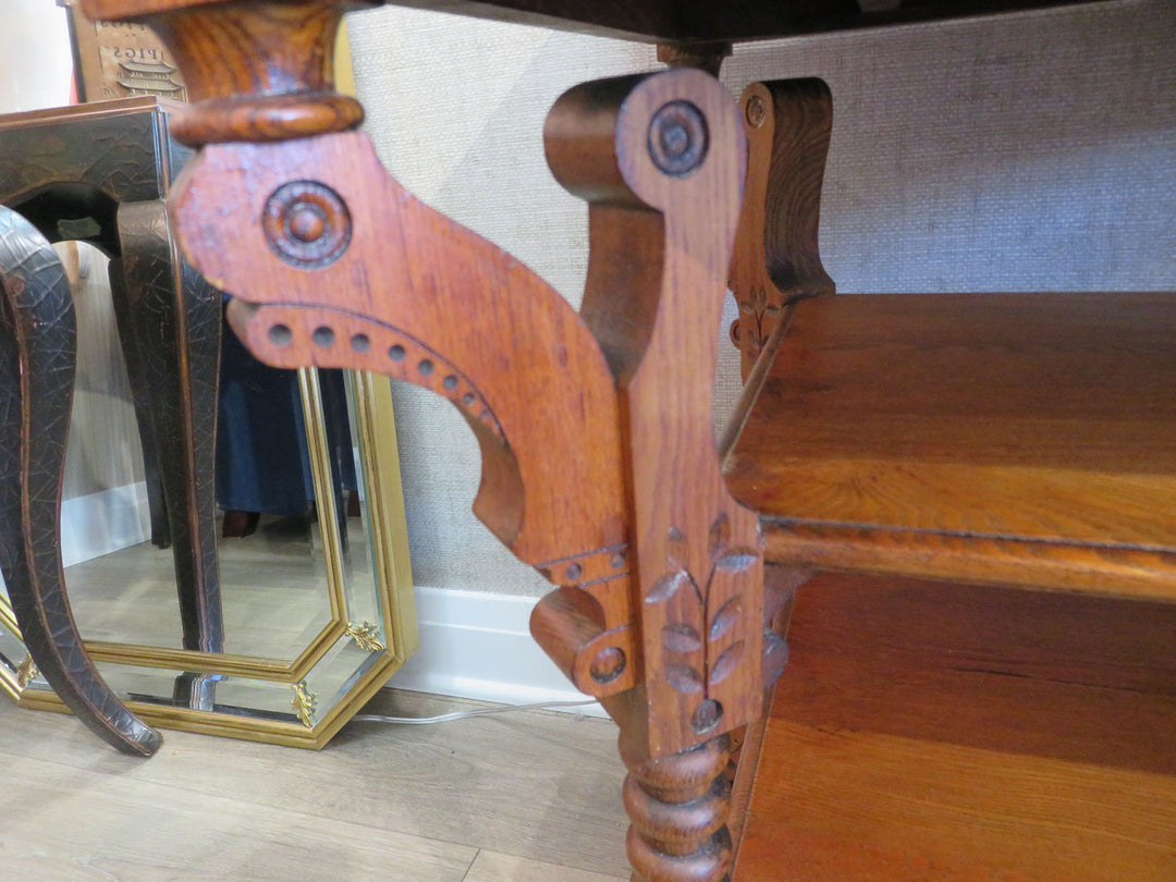 Antique American Tiger Oak Library Table