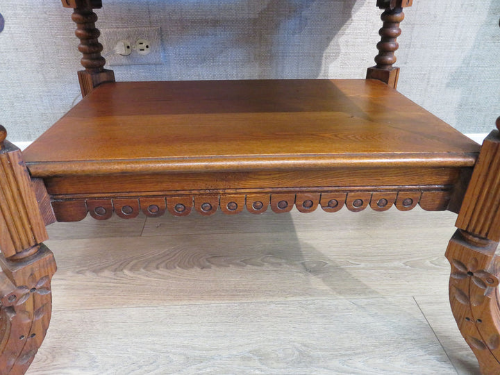 Antique American Tiger Oak Library Table