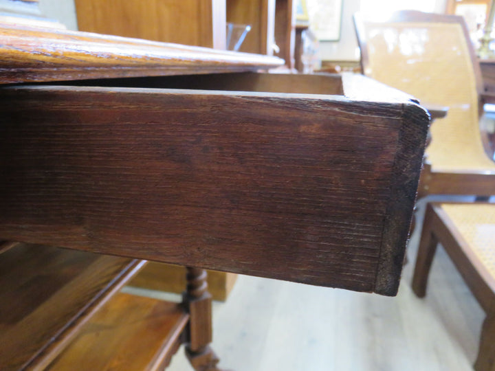 Antique American Tiger Oak Library Table