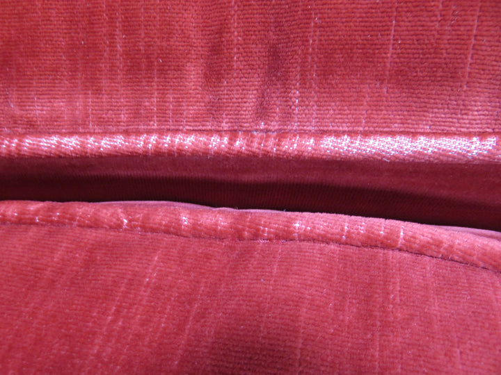 Red Velvet Sofa with Chaise