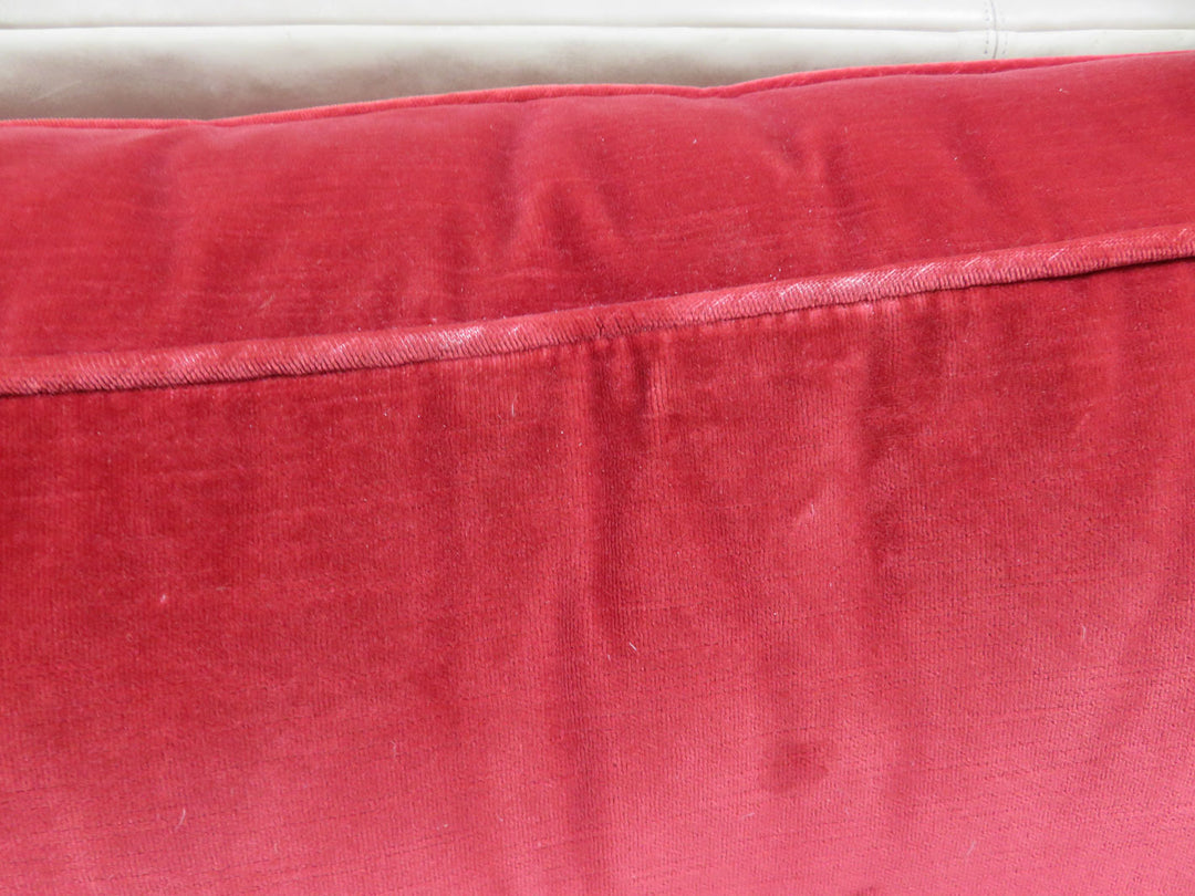 Red Velvet Sofa with Chaise