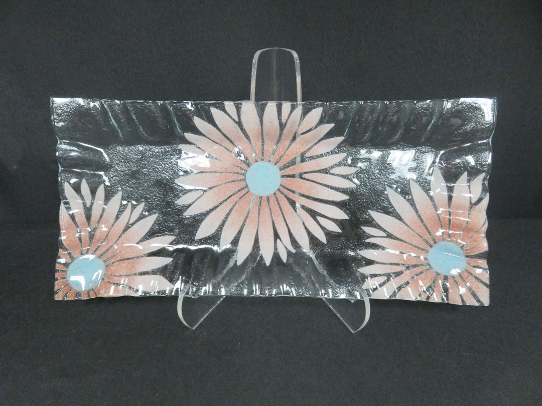 Floral Slump Glass Platter