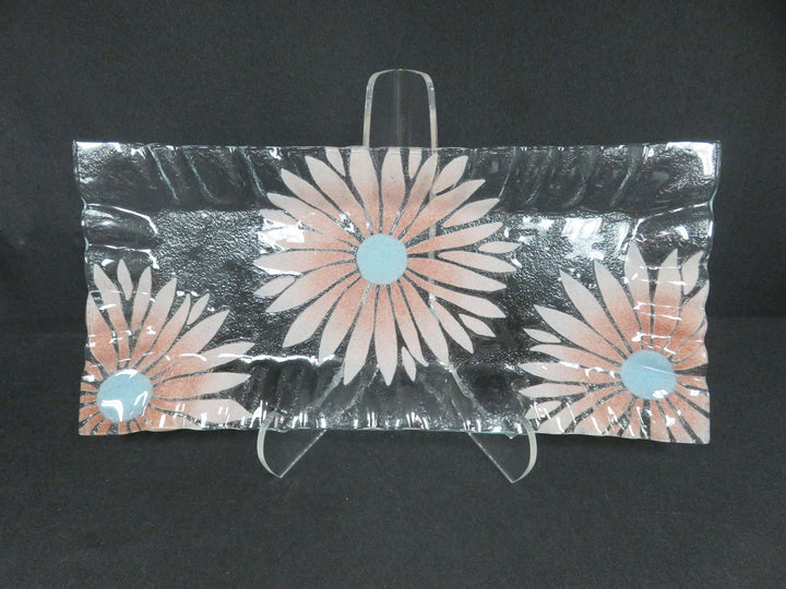 Floral Slump Glass Platter