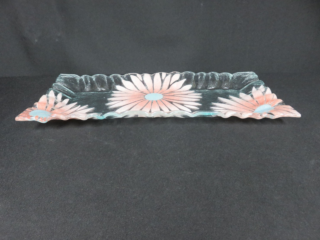Floral Slump Glass Platter