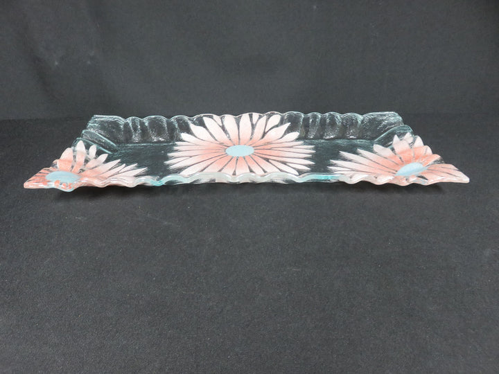 Floral Slump Glass Platter