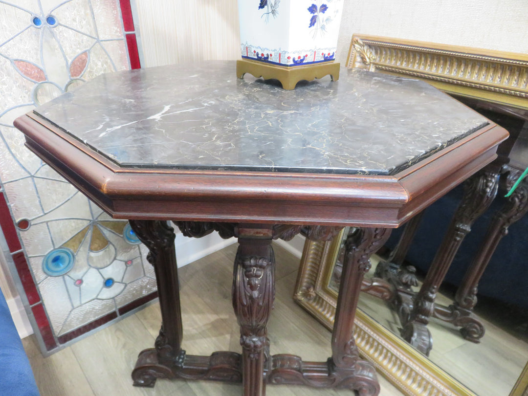 Antique Marble Topped Occasional Table