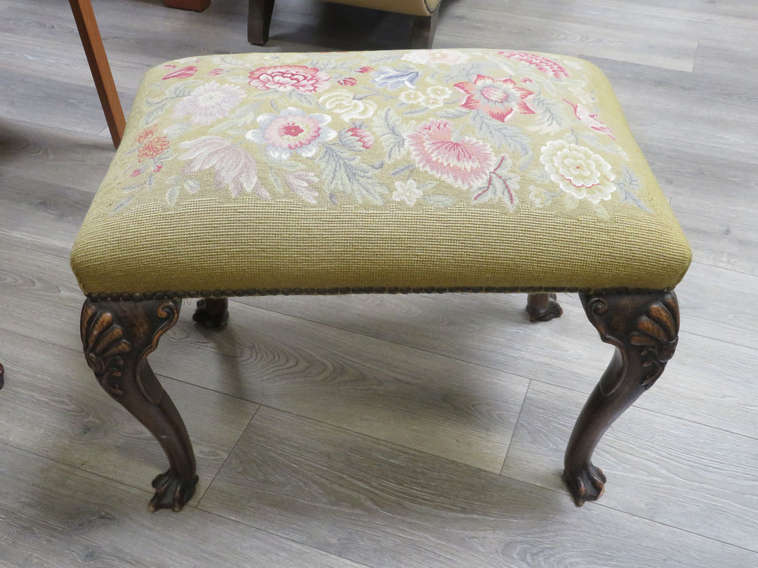 Vintage Needlepoint Stool