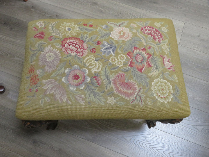 Vintage Needlepoint Stool