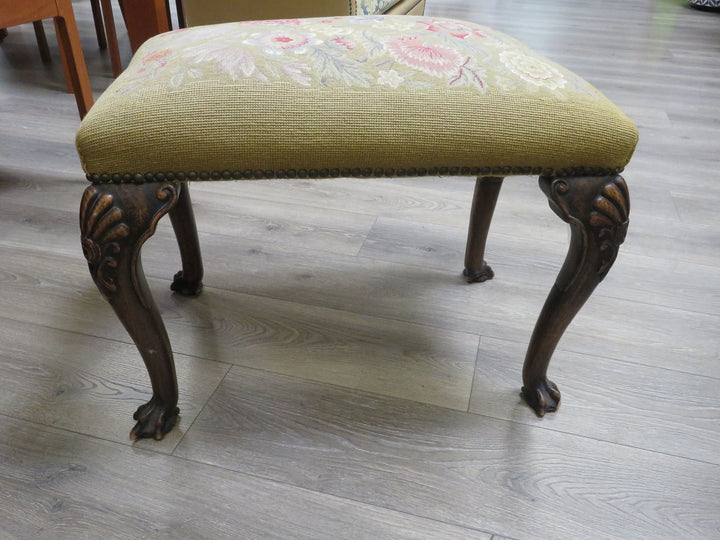 Vintage Needlepoint Stool
