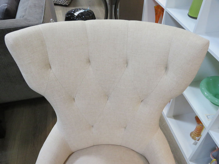 Tufted Linen Occasional Chair