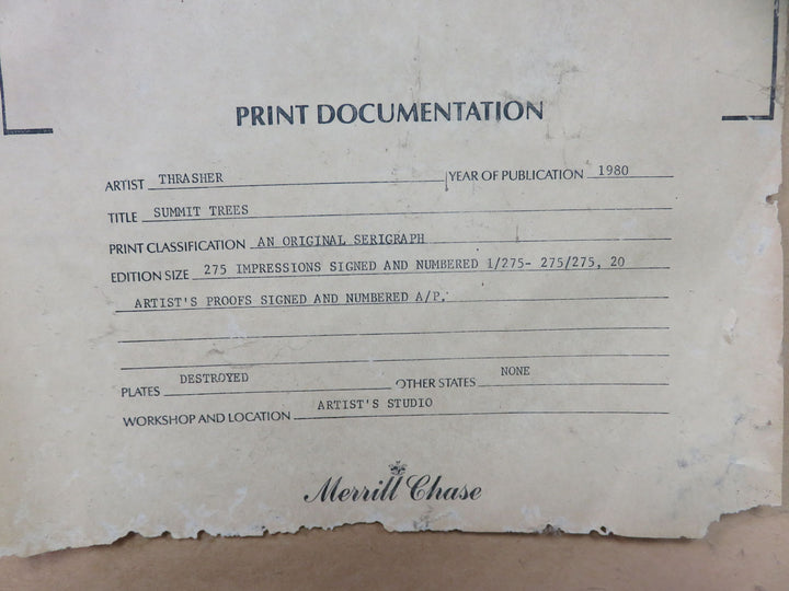 Virgil Thrasher Silk Screen Serigraph