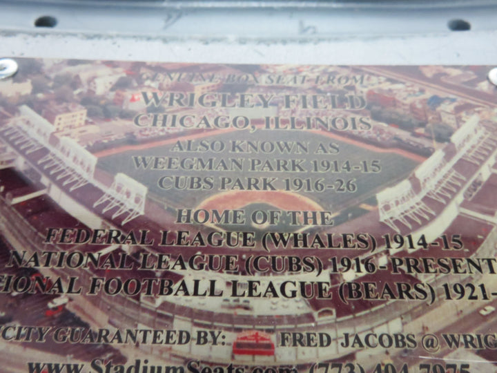 Wrigley Field Genuine Box Seat Back