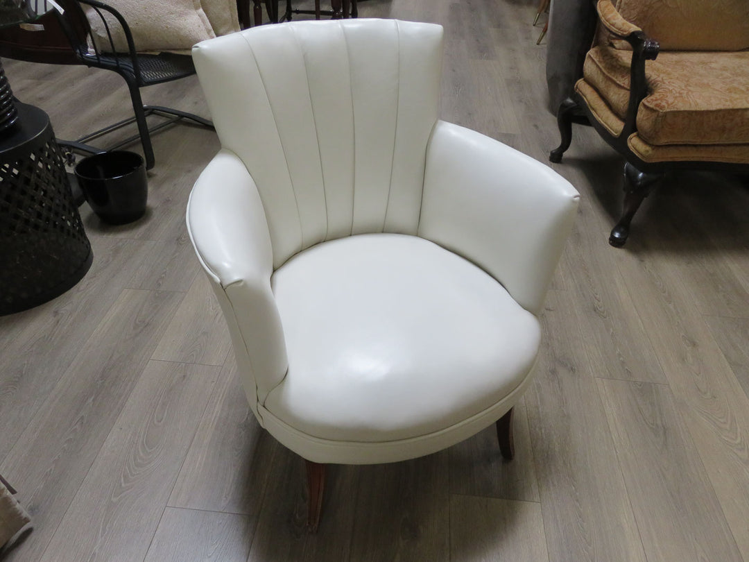 Vintage White Leather Chair