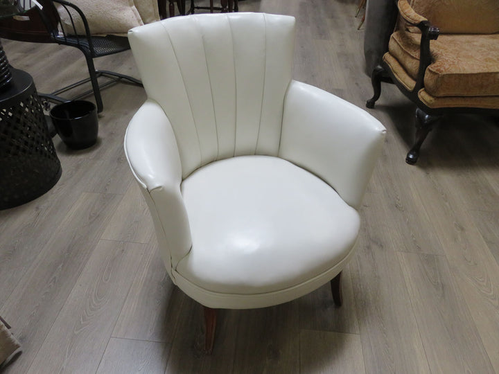 Vintage White Leather Chair