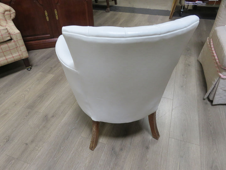Vintage White Leather Chair
