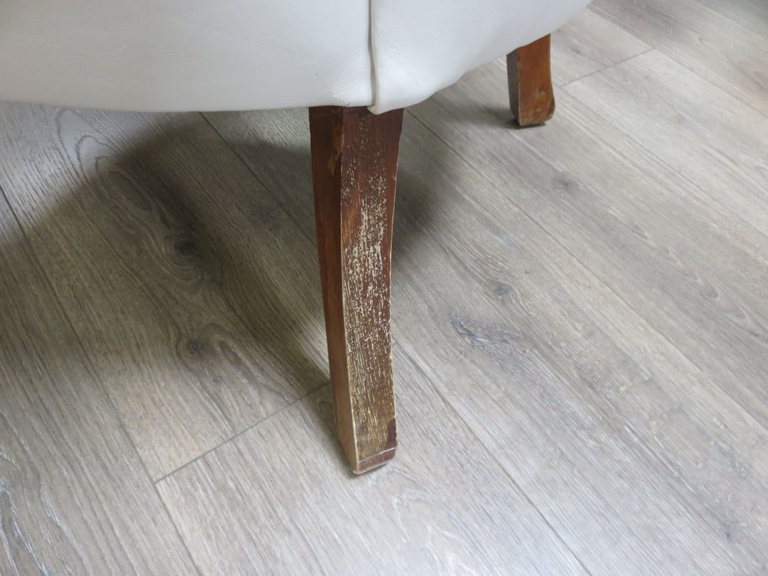 Vintage White Leather Chair