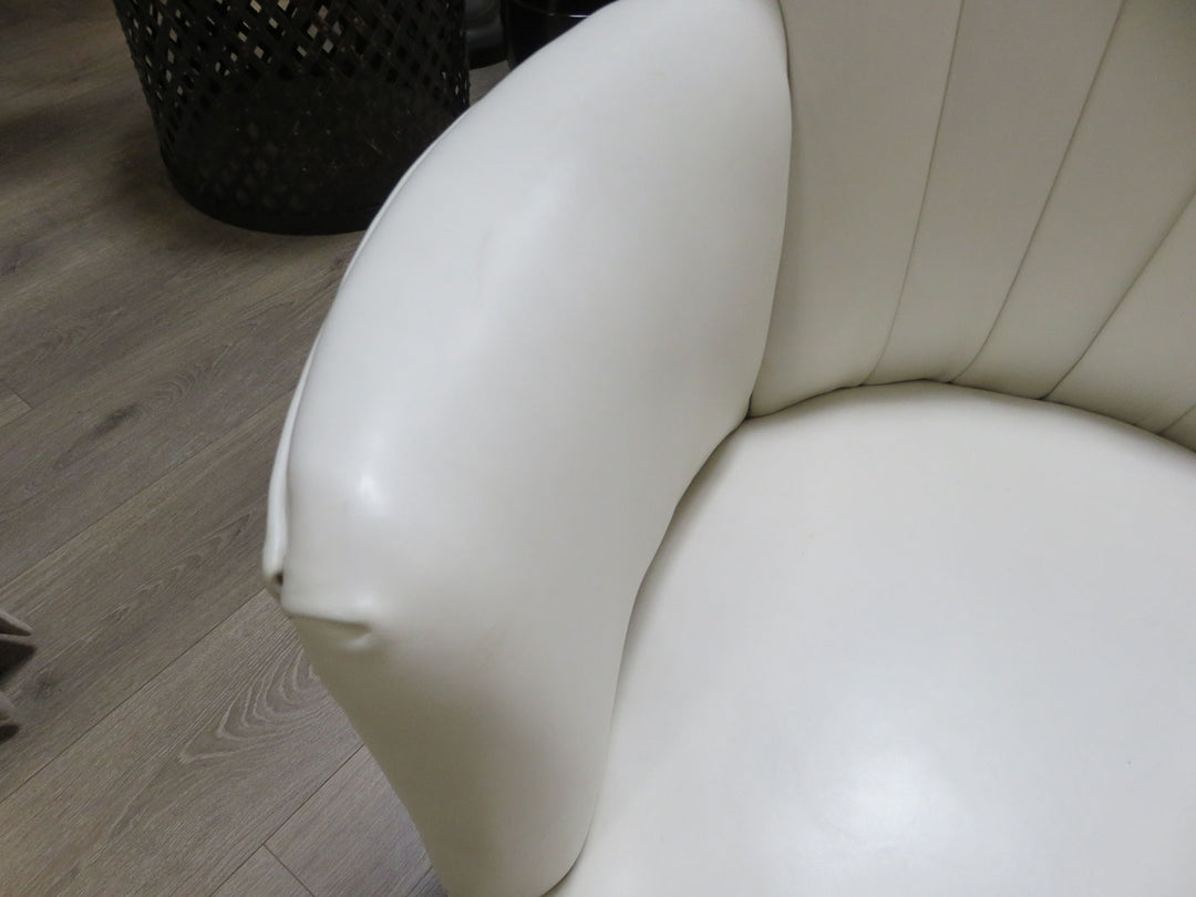 Vintage White Leather Chair