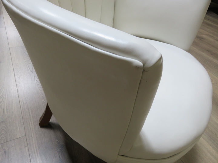 Vintage White Leather Chair