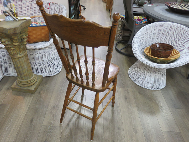 Antique Oak Spindle Back Side Chair